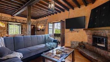 TV, fireplace, table tennis