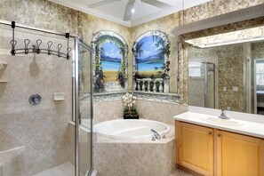 Hair dryer, towels, toilet paper