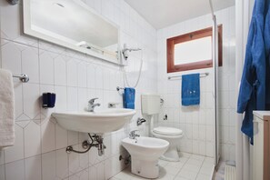 Haartrockner, Bidet, Handtücher, Seife