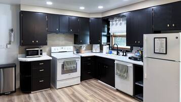 Frigorífico, microondas, horno y tostadora