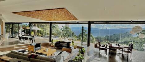 Televisión y chimenea