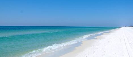 Chaises longues, serviettes de plage