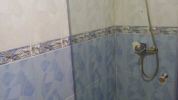 Shower, bidet, towels, soap