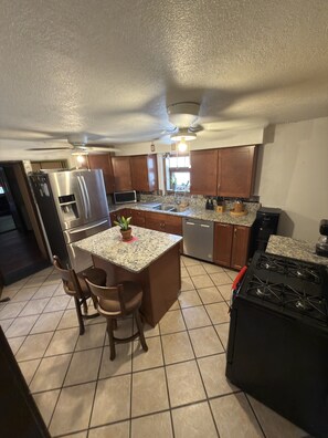 Microwave, oven, stovetop, dishwasher