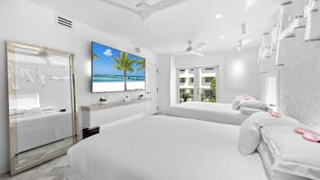 3 chambres, coffres-forts dans les chambres, fer et planche à repasser