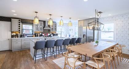 Stylish Indy Retreat w/Heated Saltwater Pool/Games/Fire Pits, Sleeps 12