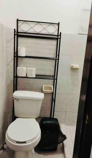 Ducha, secador de pelo, toallas, jabón