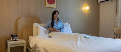 Deluxe Double Room | Premium bedding, laptop workspace, soundproofing, free WiFi