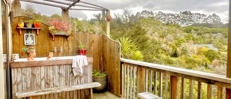Outdoor spa tub