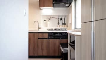 Fridge, microwave, electric kettle, highchair