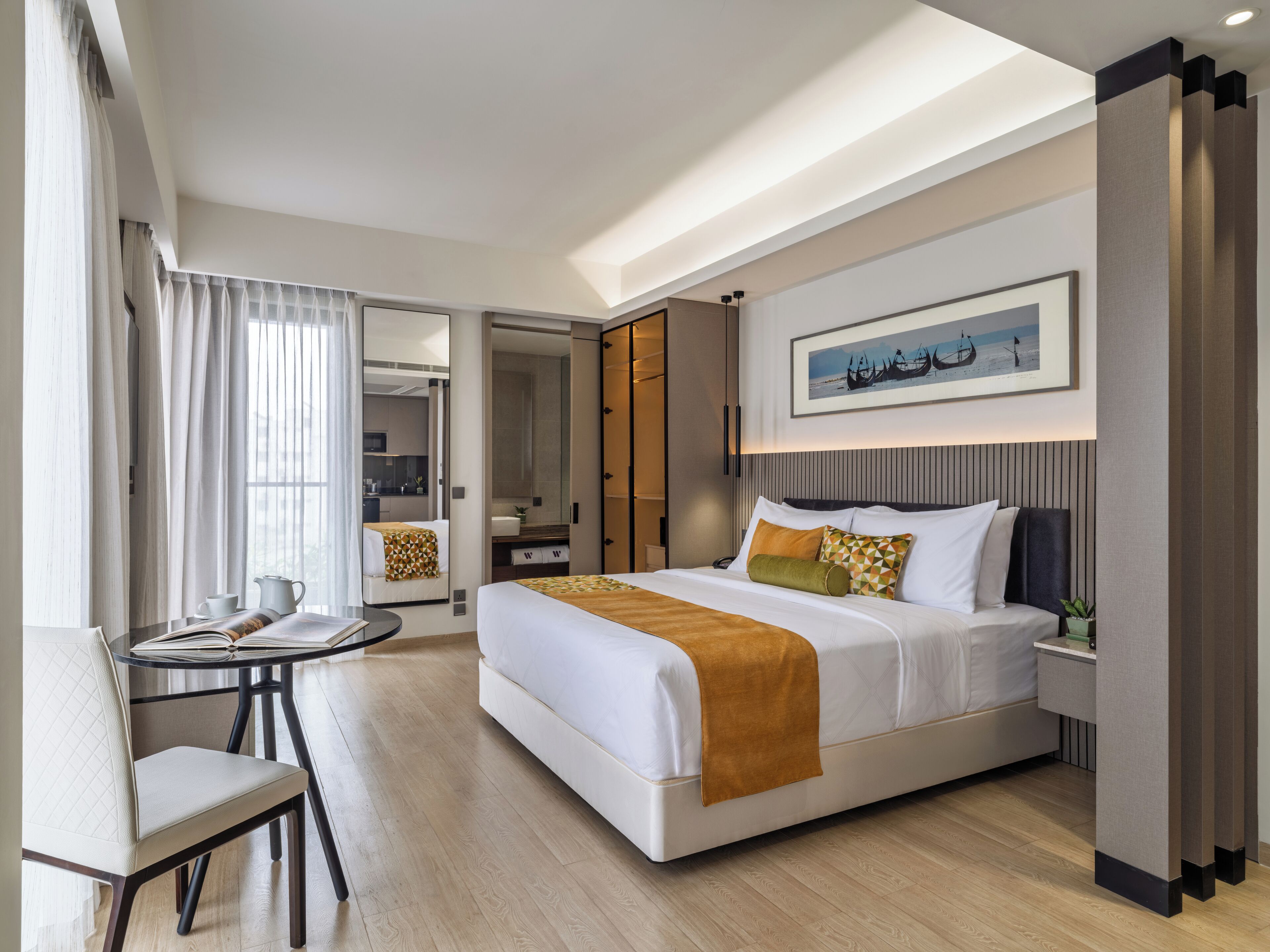 In-room safe, desk, laptop workspace, soundproofing