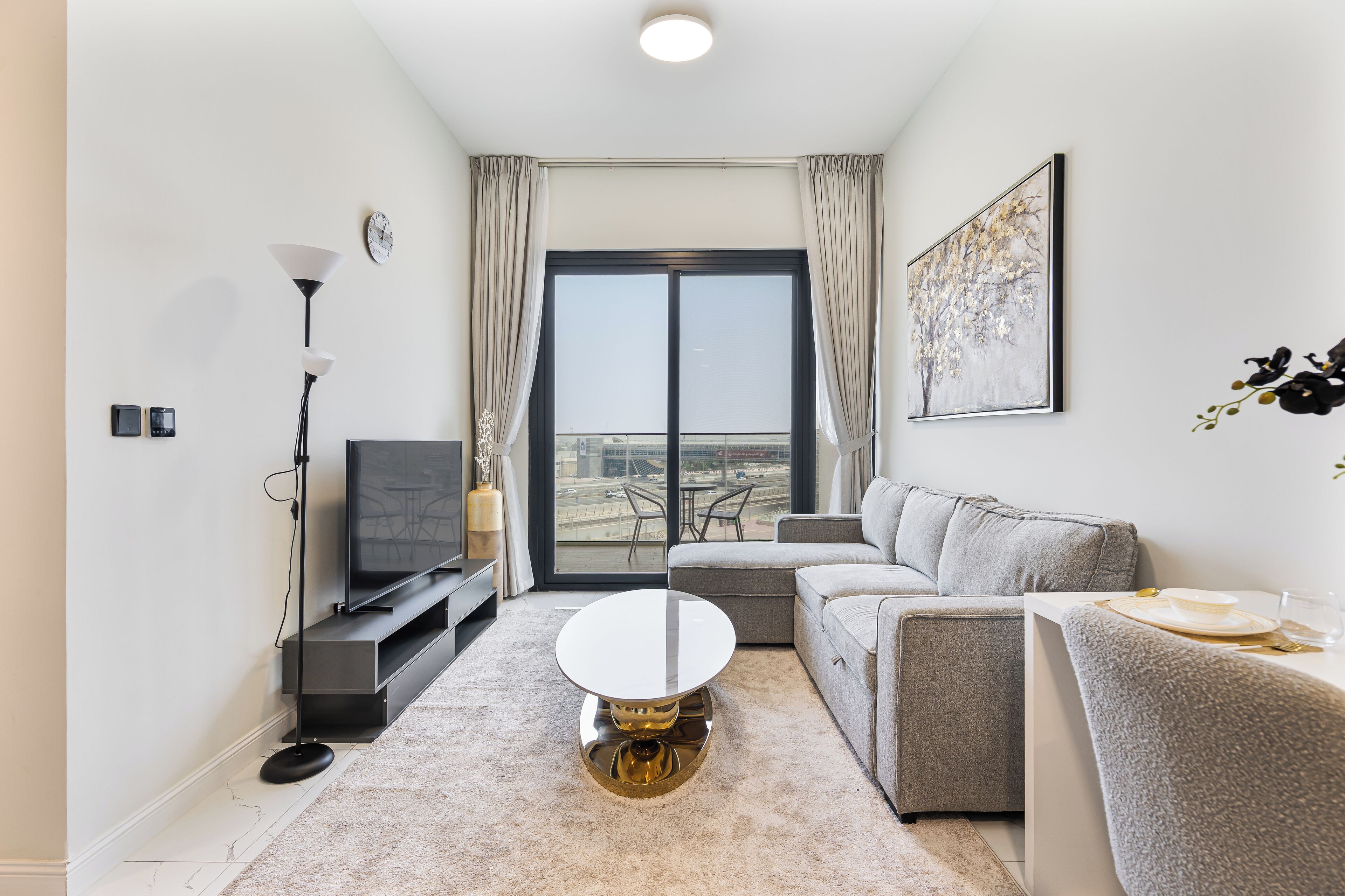 Appartement Exclusif, balcon, vue ville | Salle de séjour