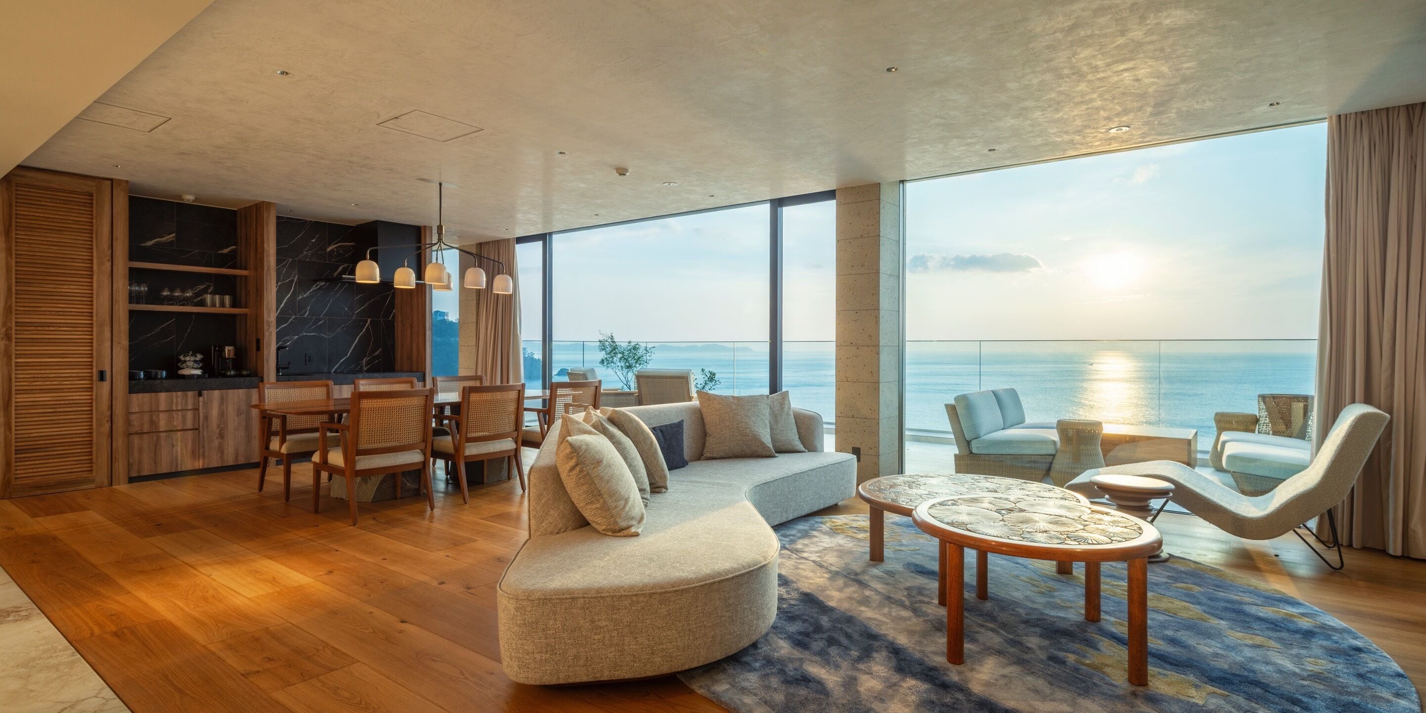 總統套房, 2 間臥室, 私人泳池, 海景 (Hot Spring, Non Smoking) | 客廳