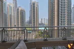 Luxury Apartment, Balcony, City View | Balcony - Downtown Balcony With Burj Khalifa View (Dubai)
