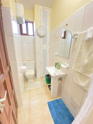 Håndklær, såpe og toalettpapir