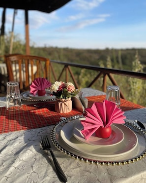 Outdoor banquet area