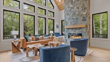 Smart TV, fireplace, video games, offices