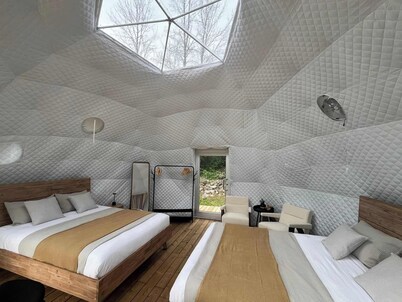 Grand Luxe Geodome Glamping with 2 Queen beds North