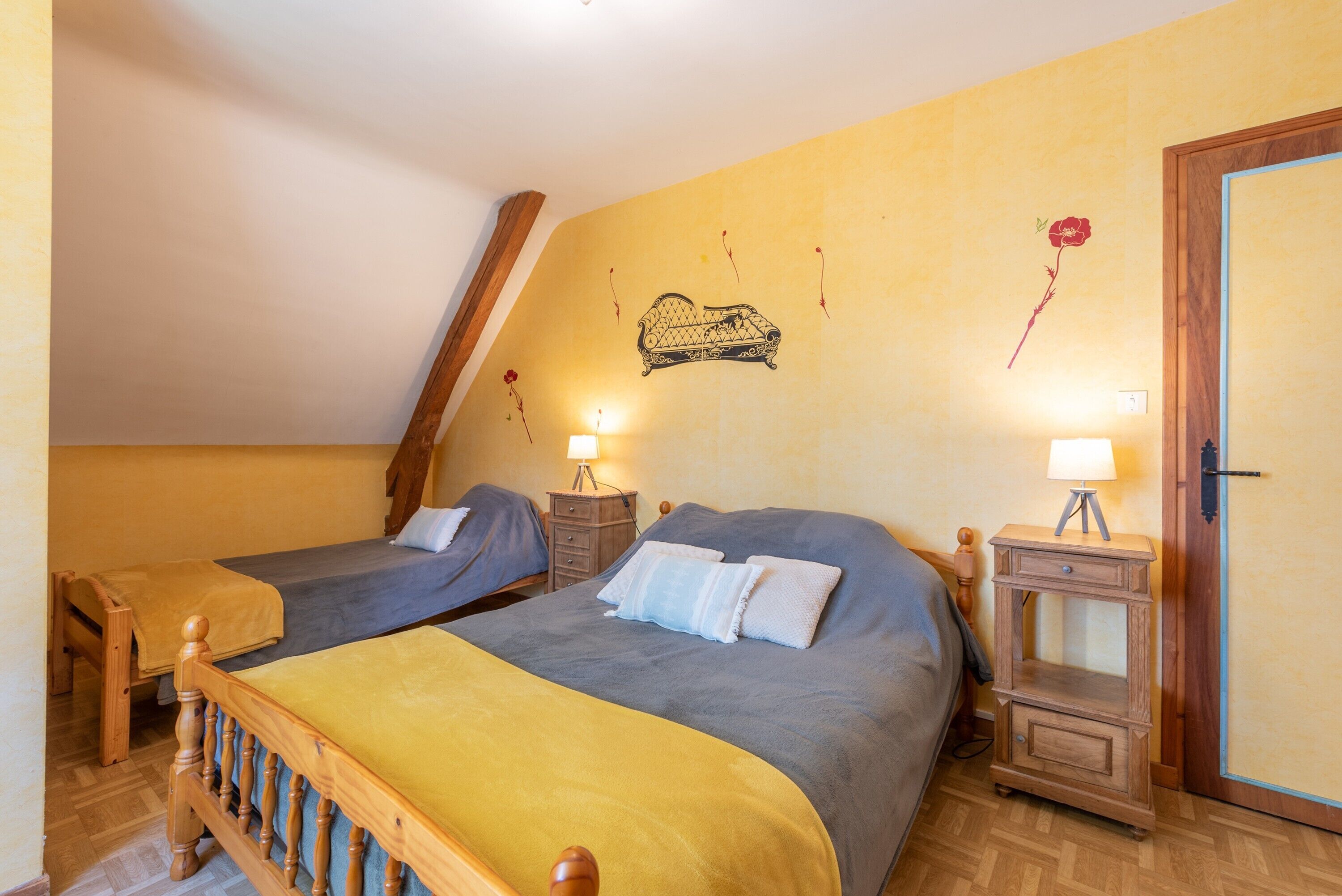 2 habitaciones, tabla de planchar con plancha y wifi 