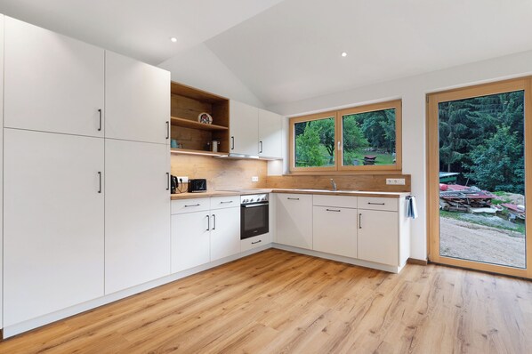 Fridge, oven, stovetop, dishwasher