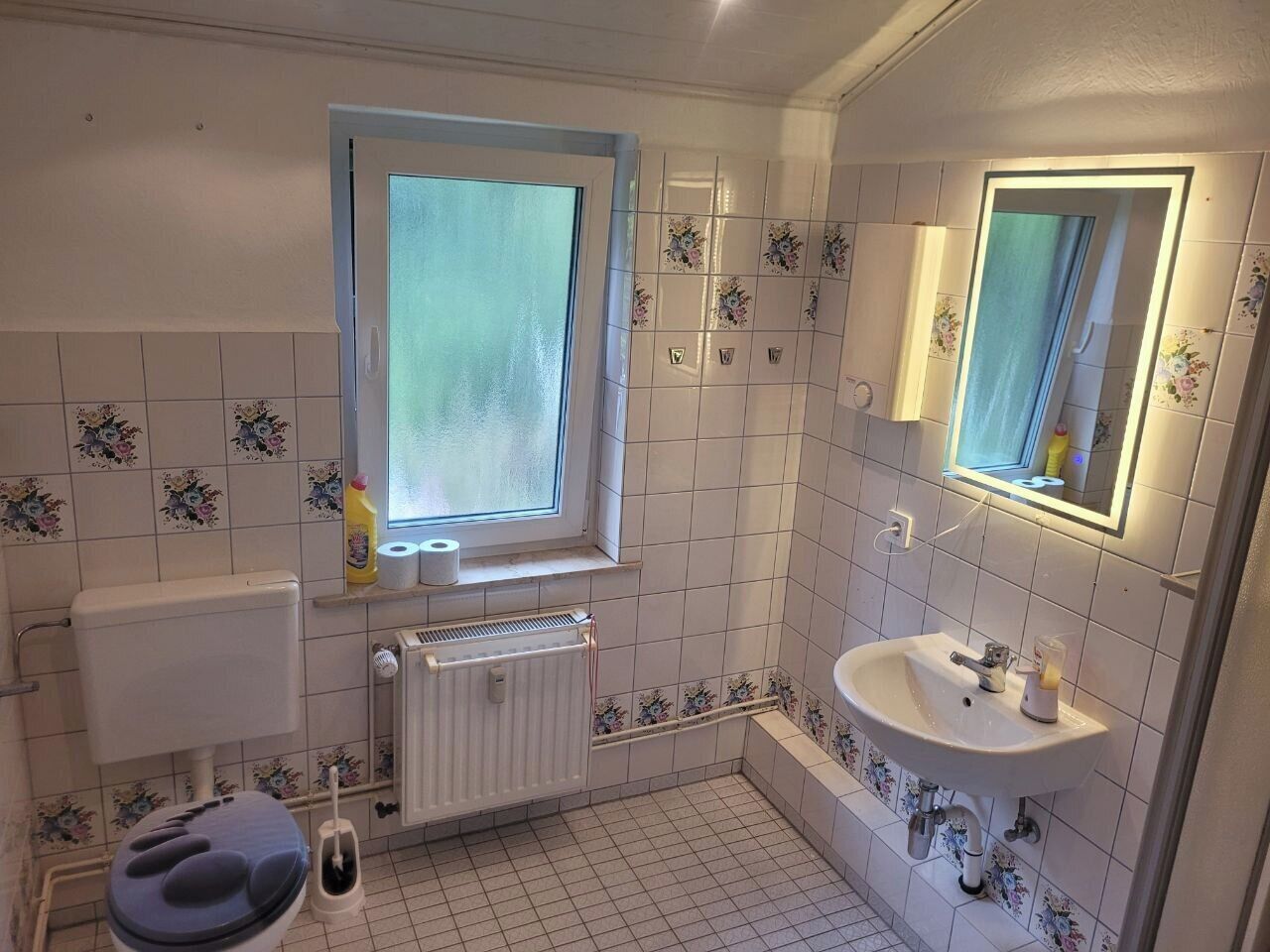 Doccia, asciugamani, sapone, carta igienica