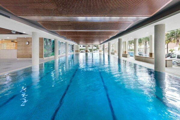 Indoor pool, a heated pool