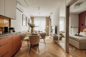 Design Apartment, Balcony | Living room | Smart TV - Electra Apartments - LoftAffair (Kraków)