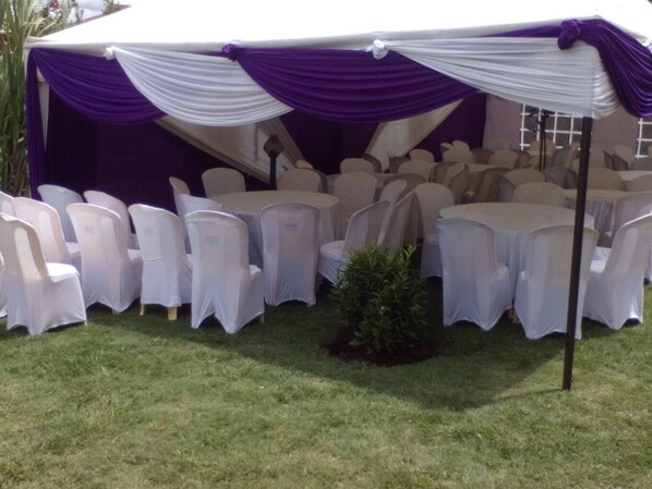 Outdoor banquet area