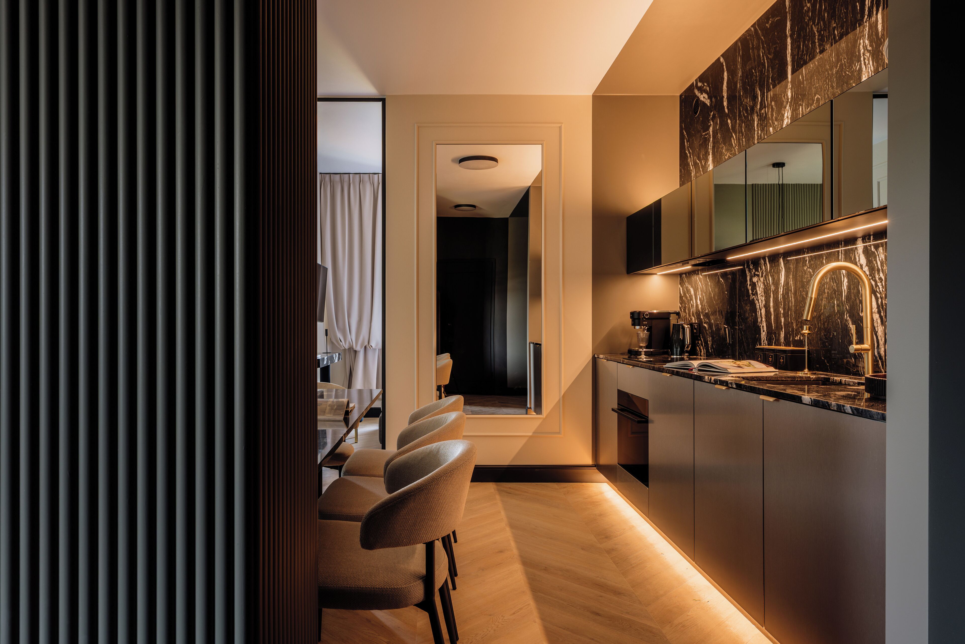 Grand Apartment | Private kitchenette | Fridge, microwave, oven, stovetop