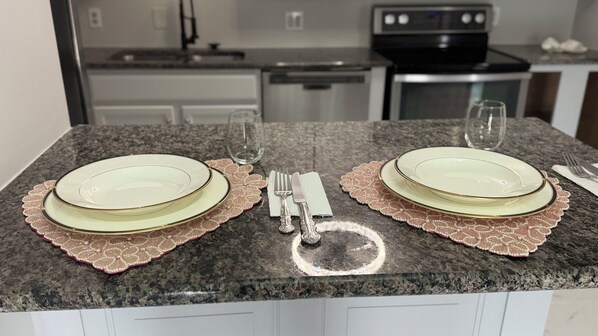 Microwave, oven, stovetop, dishwasher
