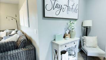 DVD player, books, video library, printers