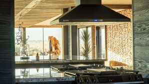 Coffee/tea maker, fridge, microwave, oven - Iconic 7,000sf Glass Villa w/ 2 Pools on 350 Acres (Pioneertown)