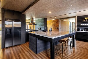 Coffee/tea maker, fridge, microwave, oven - Iconic 7,000sf Glass Villa w/ 2 Pools on 350 Acres (Pioneertown)