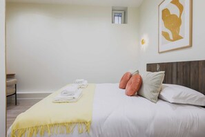 1 bedroom, laptop workspace, iron/ironing board, bed sheets