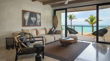 Signature Apartment, Beach View | Living room