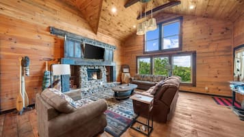 TV connectée, cheminée, jeux vidéo, lecteur de DVD