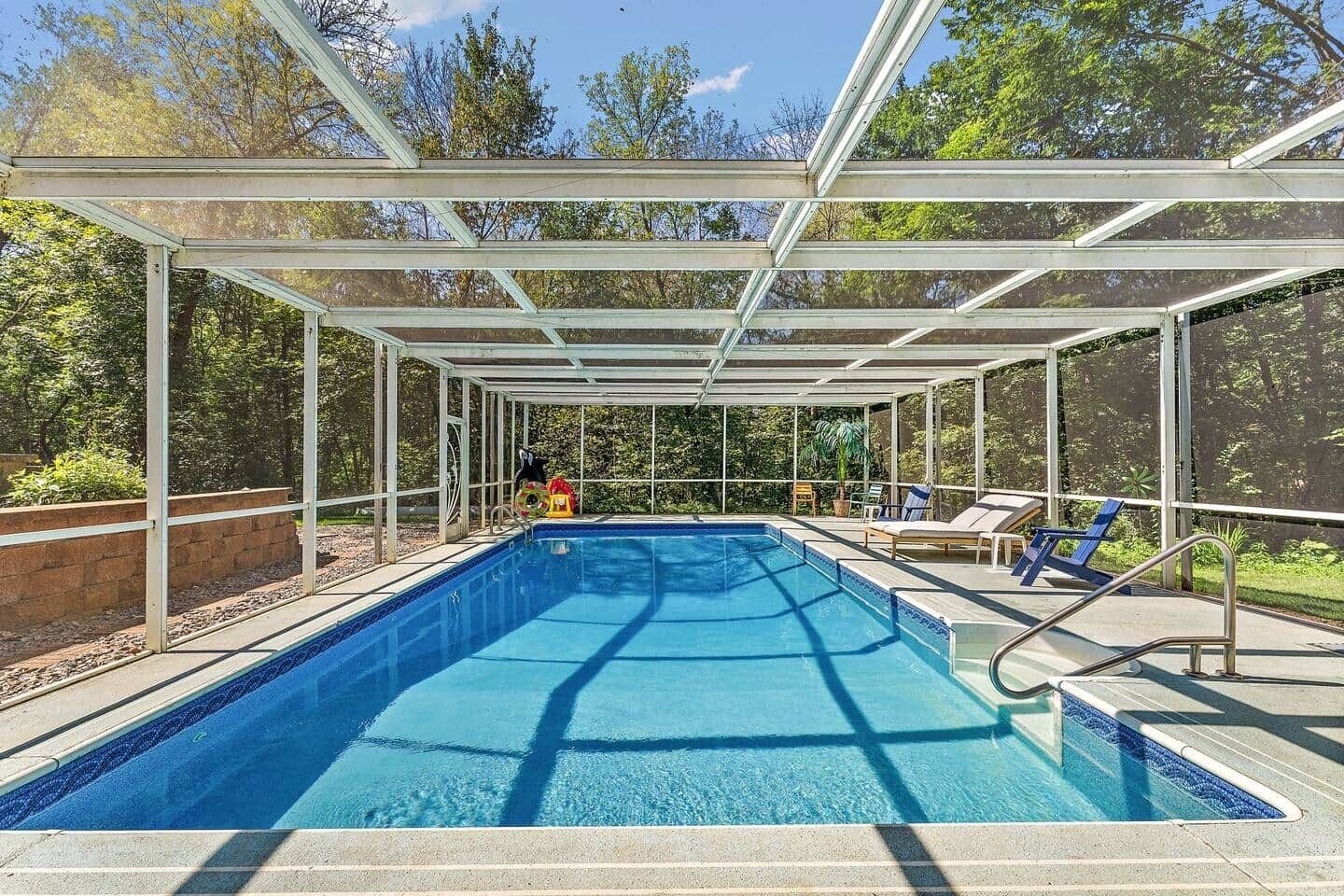 Piscine extérieure, piscine chauffée