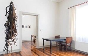 Double Room, Courtyard View | Living area