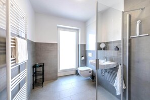 Secador de pelo, toallas, papel higiénico