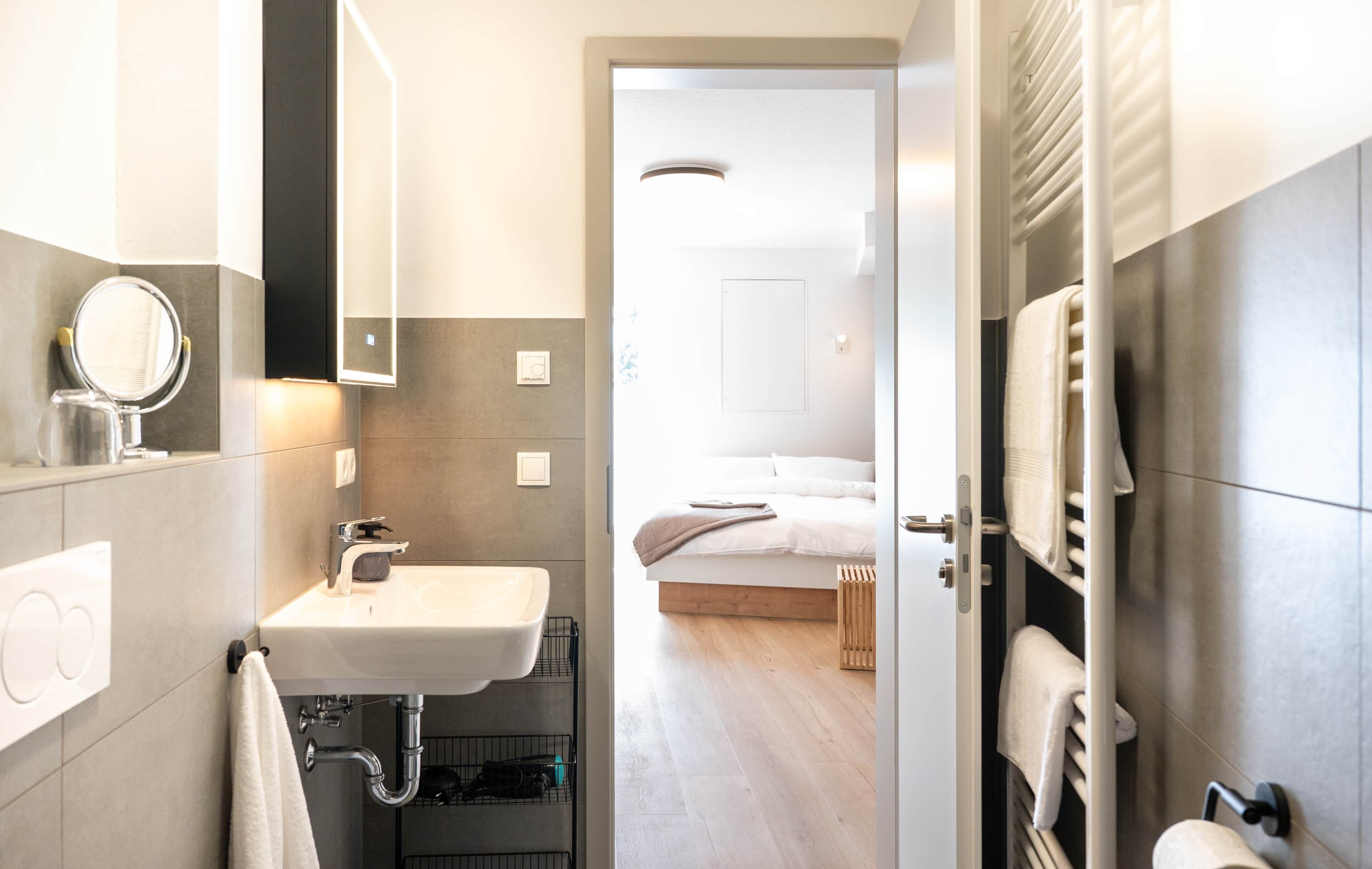 Hair dryer, towels, toilet paper