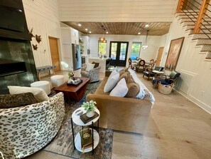 Smart TV, fireplace, video games