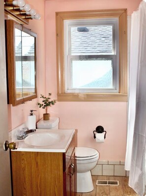 Towels, soap, shampoo, toilet paper