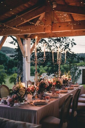Outdoor banquet area