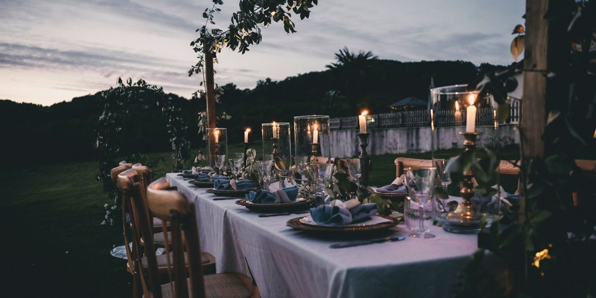 Outdoor banquet area
