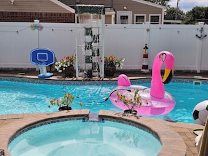 Outdoor pool, a heated pool