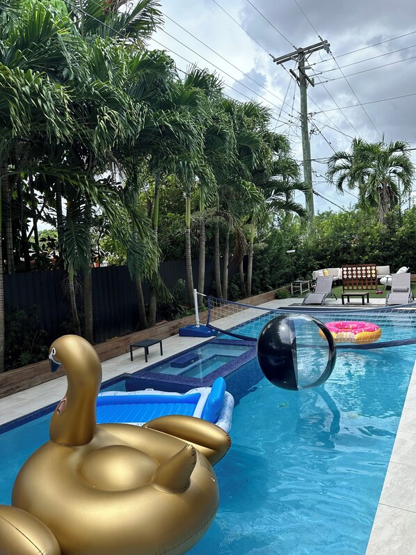 Outdoor pool, a heated pool