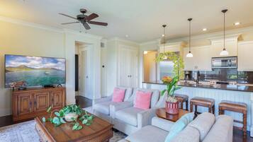 Smart TV, DVD player, books