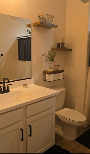 Shower, towels, soap