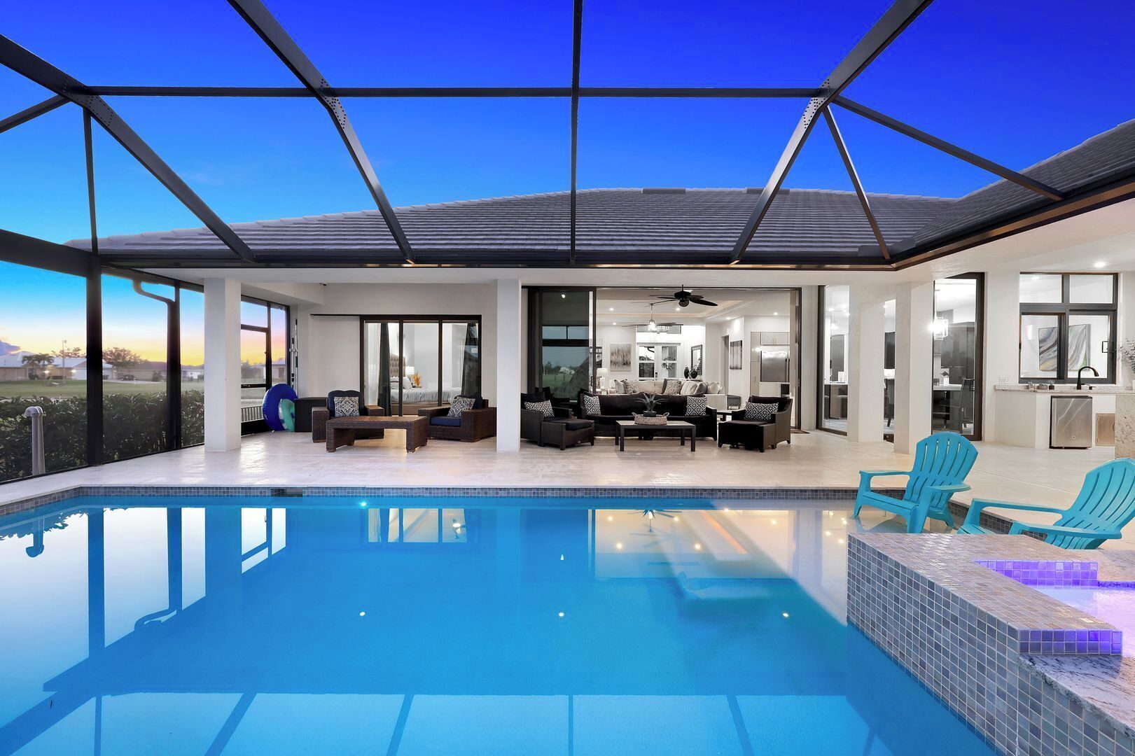 Piscine extérieure, piscine chauffée