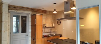 The peaceful living room with troglodyte courtyard